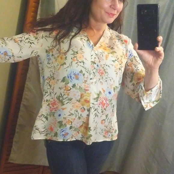 Rose+olive Top, size medium - Picture 6 of 7